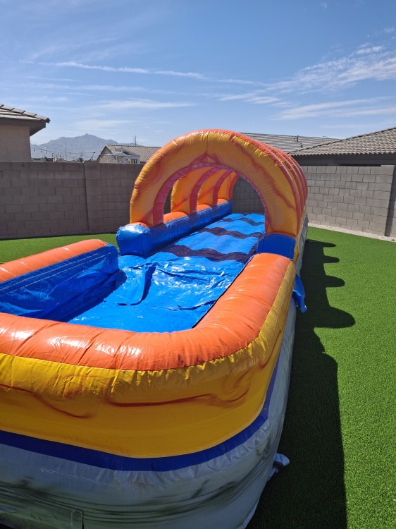 30' Yellow Grey Marble Lane Slip and Slide